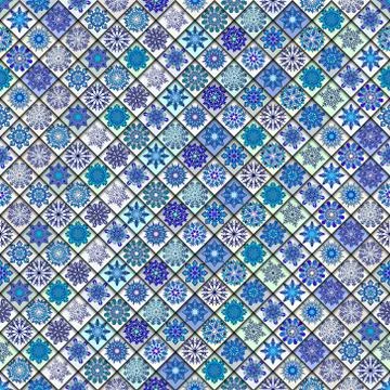 Vintage seamless pattern with tile patchwork elements. Stock Illustration