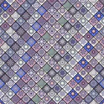 Vintage seamless pattern with tile patchwork elements. Stock Illustration