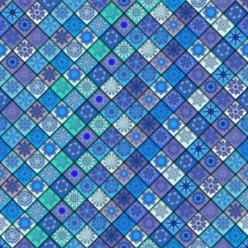 Vintage seamless pattern with tile patchwork elements. Stock Illustration