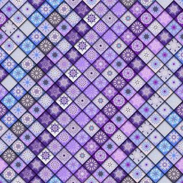 Vintage seamless pattern with tile patchwork elements. Stock Illustration