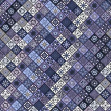 Vintage seamless pattern with tile patchwork elements. Stock Illustration