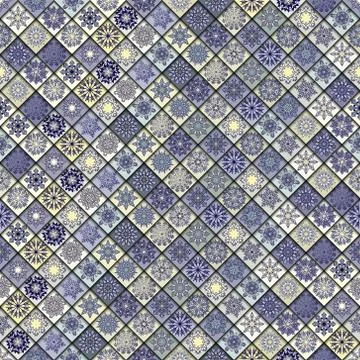 Vintage seamless pattern with tile patchwork elements. Stock Illustration