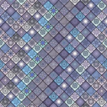 Vintage seamless pattern with tile patchwork elements. Stock Illustration