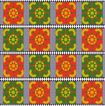 Vintage seamless pattern tile of retro floral art Illustrazione stock