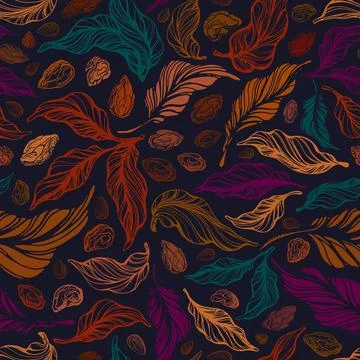 Vintage seamless pattern. Vector autumn art forest Illustrazione stock