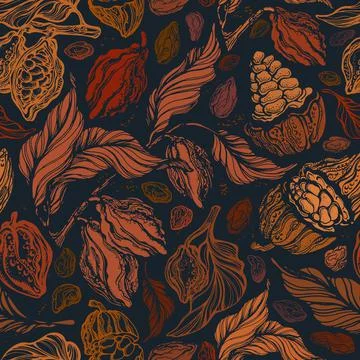 Vintage seamless pattern. Vector autumn art garden Stock Illustration