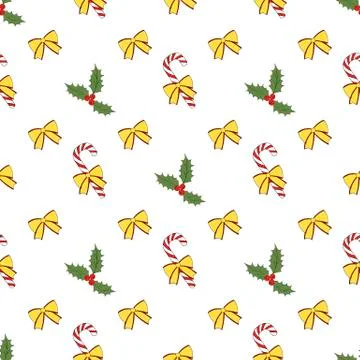 Vintage seamless pattern with vector holly pattern for paper design. Happy new イラスト素材