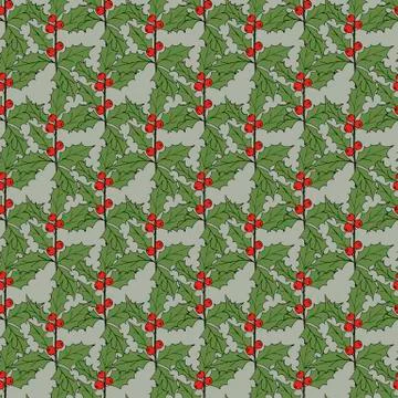 Vintage seamless pattern with vector holly pattern for paper design. Happy new Stock Illustration