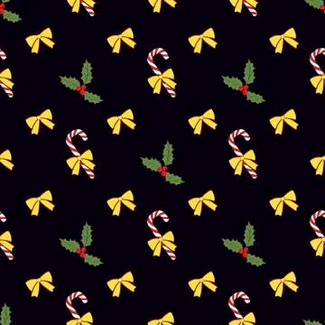 Vintage seamless pattern with vector holly pattern for paper design. Happy new Stock Illustration