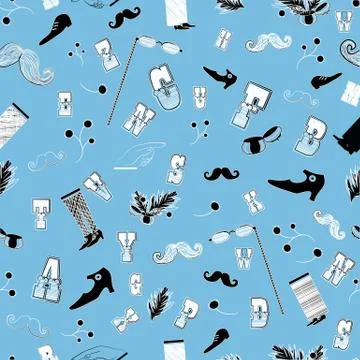 Vintage Seamless Pattern. Vector Illustration Stock Illustration