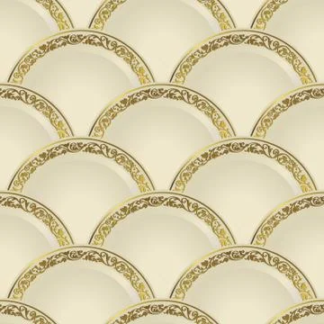 Vintage seamless pattern of white gradient plates Stock Illustration