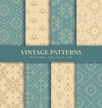Vintage seamless patterns. Abstract vector ornaments. Illustrazione stock