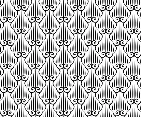 Vintage seamless seamless pattern. As Damask baroque style . Black and white Stock Illustration
