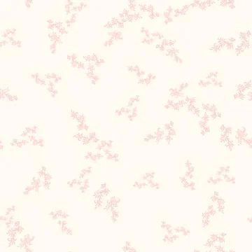 Vintage seamless vecctor plants pattern in pastel pink colors Stock Illustration