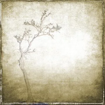 Vintage sepia background with single tree Stock Illustration
