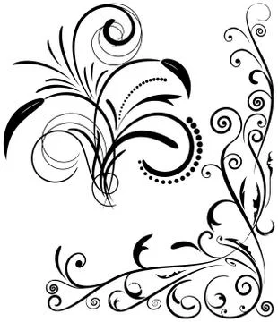 Vintage set calligraphic elements. Stock Illustration