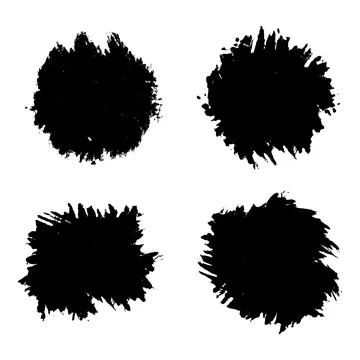 A Vintage set of circles brush stroke bundle vector, grungy circles frame set Stock-Illustration