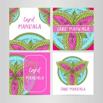 Vintage set decorative elements. Card or invitation, hand drawn background. O Stock Illustration