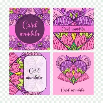 Vintage set decorative elements. Card or invitation, hand drawn background. O Stock Illustration