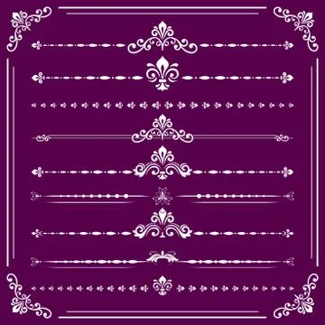 Vintage Set of ector Horizontal Elements Stock Illustration