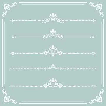 Vintage Set of ector Horizontal Elements イラスト素材