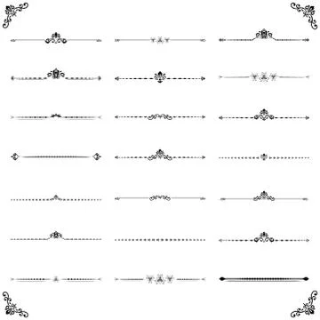 Vintage Set of ector Horizontal Elements イラスト素材