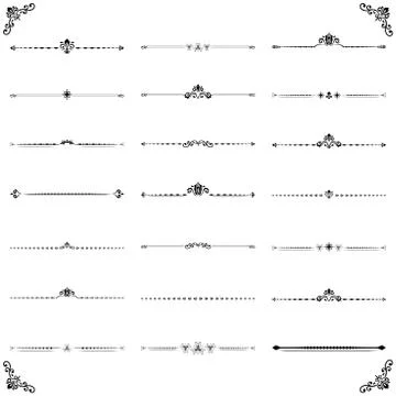 Vintage Set of ector Horizontal Elements Stock Illustration