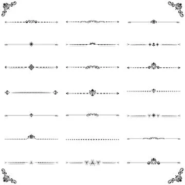 Vintage Set of ector Horizontal Elements イラスト素材