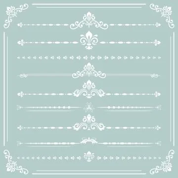 Vintage Set of ector Horizontal Elements Stock Illustration