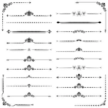 Vintage Set of ector Horizontal Elements イラスト素材