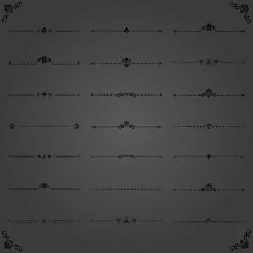 Vintage Set of ector Horizontal Elements Stock Illustration