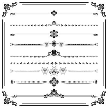 Vintage Set of ector Horizontal Elements イラスト素材