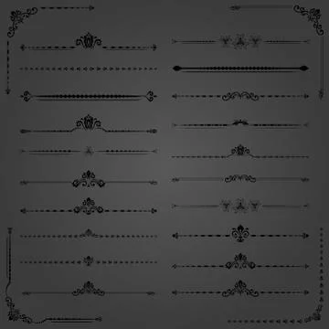 Vintage Set of ector Horizontal Elements イラスト素材