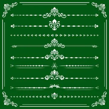 Vintage Set of ector Horizontal Elements Stock Illustration