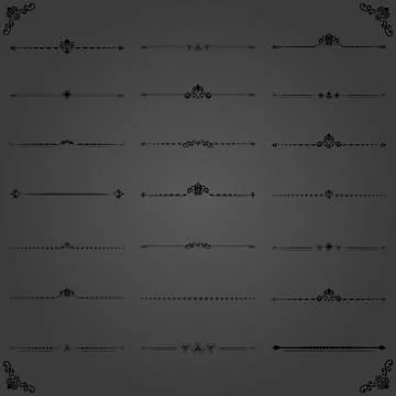 Vintage Set of ector Horizontal Elements イラスト素材