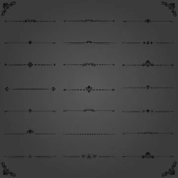Vintage Set of ector Horizontal Elements イラスト素材