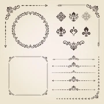 Vintage Set of Elements Stock Illustration