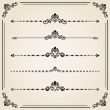 Vintage Set of Elements 스톡 일러스트