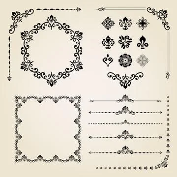 Vintage Set of Elements Stock Illustration