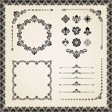 Vintage Set of Elements Stock Illustration