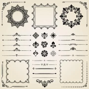 Vintage Set of Elements イラスト素材