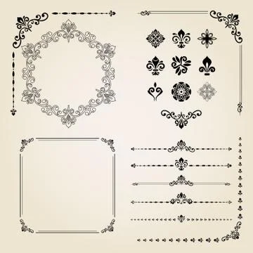 Vintage Set of Elements Stock Illustration