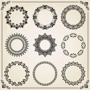 Vintage Set of Elements Illustrazione stock