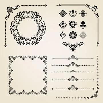 Vintage Set of Elements Stock Illustration