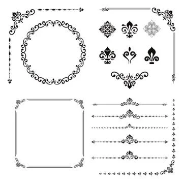 Vintage Set of Elements 스톡 일러스트