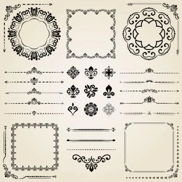 Vintage Set of Elements Stock Illustration