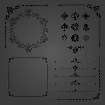 Vintage Set of Elements Stockillustratie