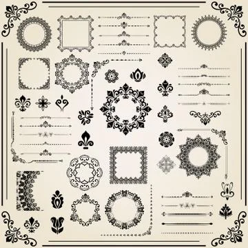 Vintage Set of Elements Stock Illustration