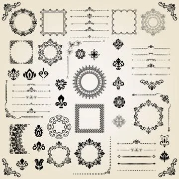 Vintage Set of Elements Stock Illustration