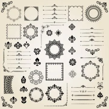 Vintage Set of Elements Stock Illustration